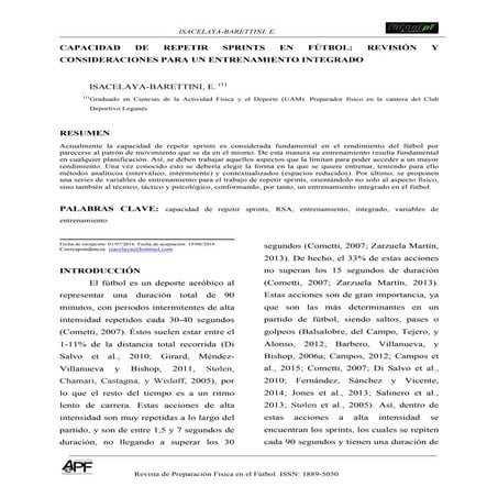 Capacidade de repetir sprints no futebol