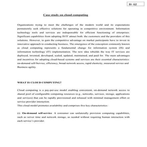 Case study on cloud computing