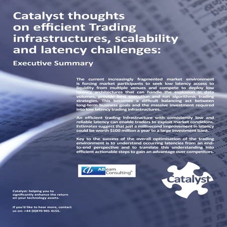 Catalyst - Thoughts On Efficient Low Latency Trading Infrastructures