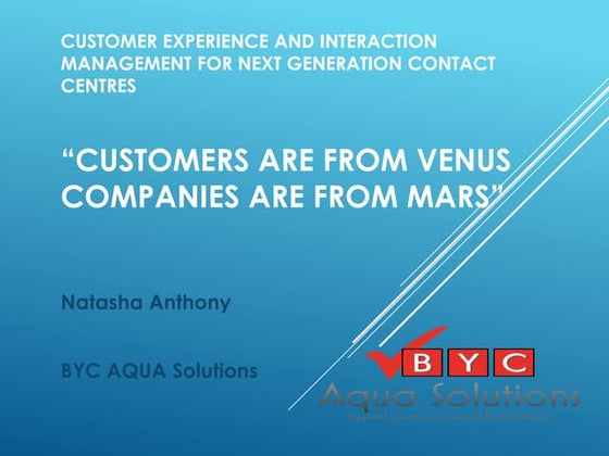 Customers are from Venus, Companies are from Mars 