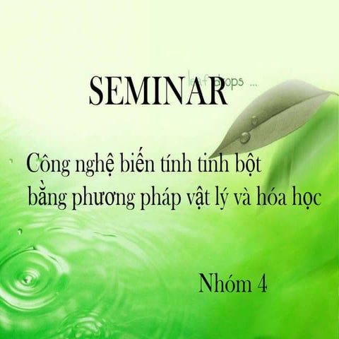 Các phương pháp biến tính tinh bột