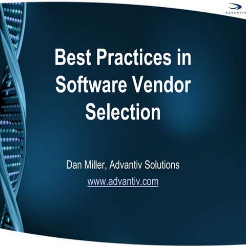 Best Practices in Software Vendor Selection