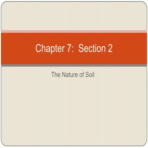 Chapter 7 section 2 (nature of soil)