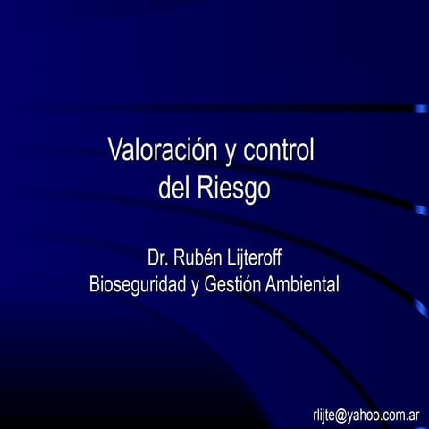 Clase 15 valoración y control del riesgo
