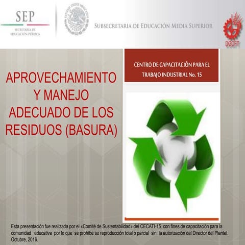 Clasificacion de los residuos