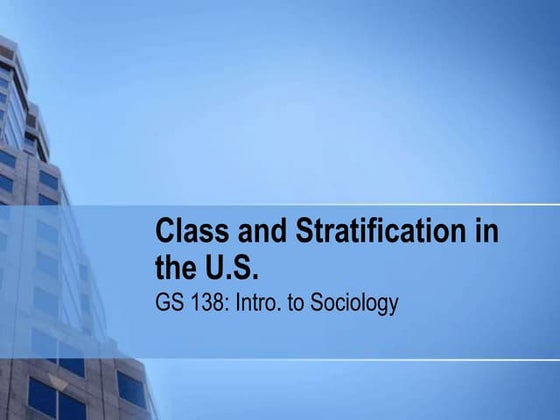 Class and stratification in the us finalcopy