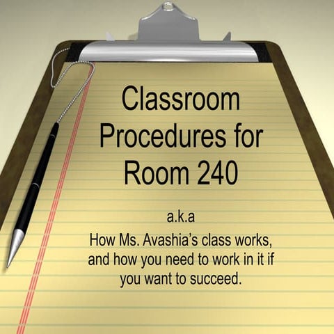 Classroom procedures