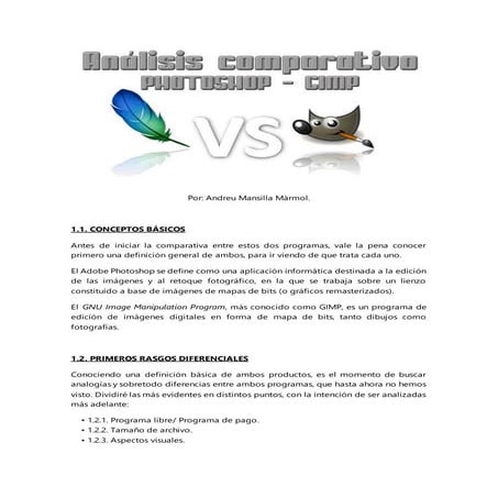 Comparativa Photoshop/GIMP