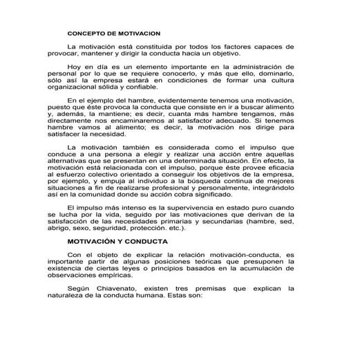 Concepto de motivacion