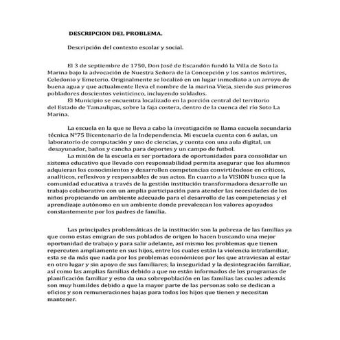 Contexto social y escolar