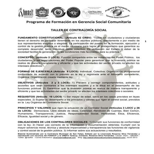 Contraloria social 2013
