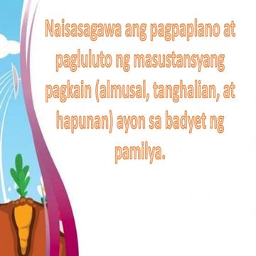 Pagpapalano ng masustansyang Pagkain