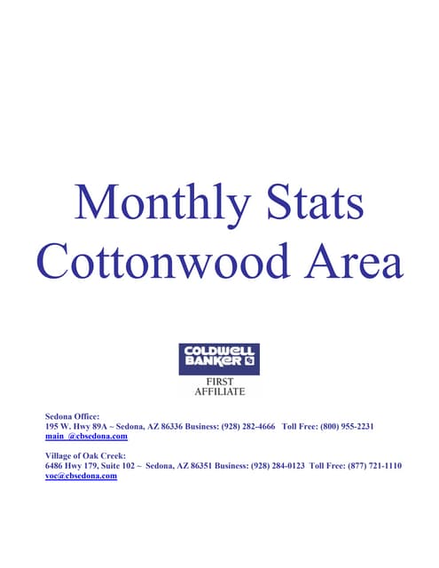 Cottonwood stats report for December