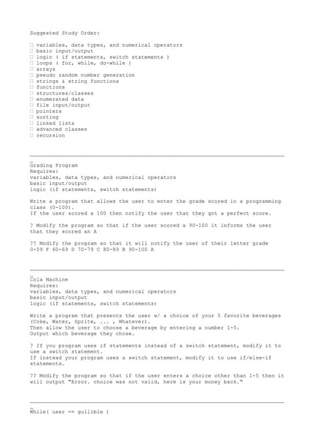 C++ programming exercise