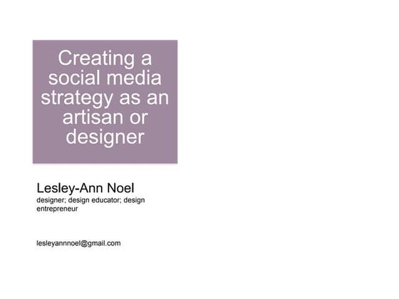 Creating a social media strategy as an artisan