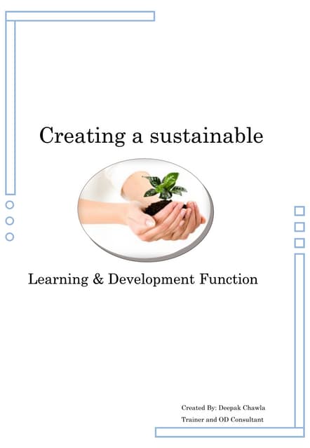 Creating a sustainable learning & development function v2