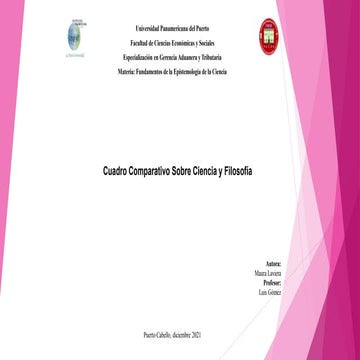 Cuadro comparativo sobre ciencia y filosofia