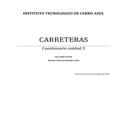 Cuestionario unidad 3 carreteras