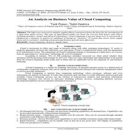 An Analysis on Business Value of Cloud Computing