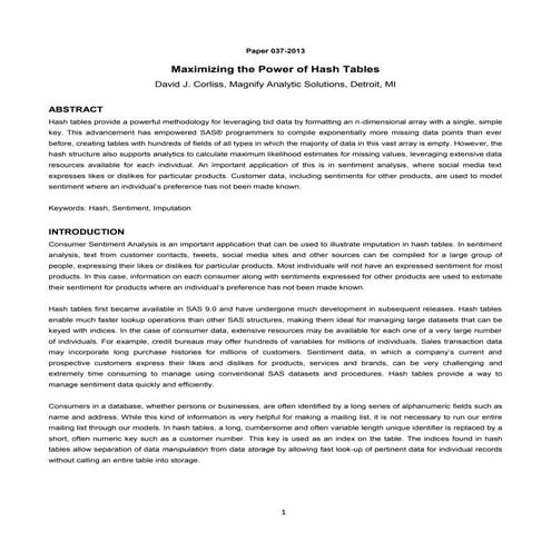 Whitepaper: Maximizing the Power of Hash Tables