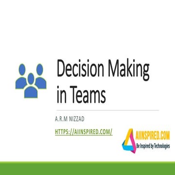 Decision making in teams