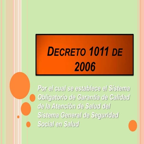 Decreto 1011 de 2006 sogc