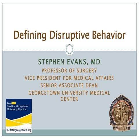 Defining disruptive behavior