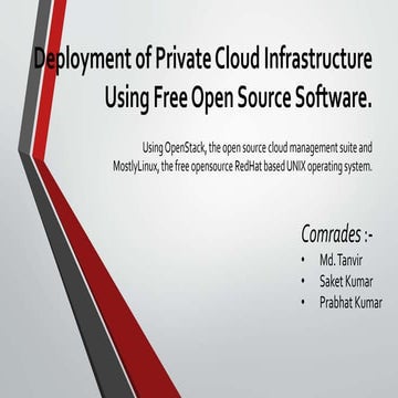 Deployment of private cloud infrastructure   copy