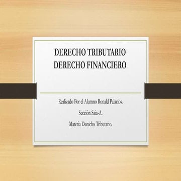 Derecho financiero y tributario