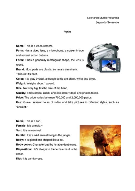 Descriptions