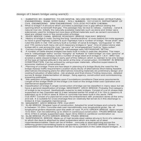 DESIGN OF T BEAM BRIDGE PROCEDURE