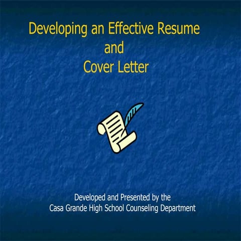 Developing a  resume presentation powerpoint