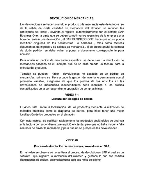 Devolucion de mercancias