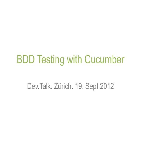 BDD testing with cucumber
