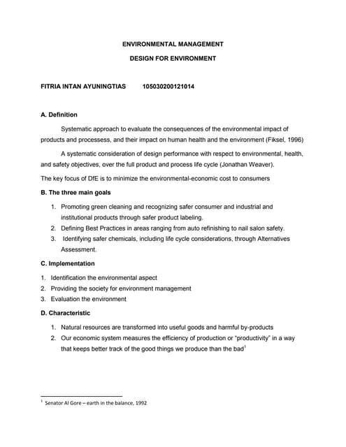 design for environmental 