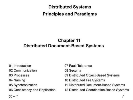 Distributed document based system