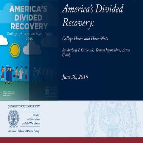 America's Divided Recovery: College Haves and Have-Nots