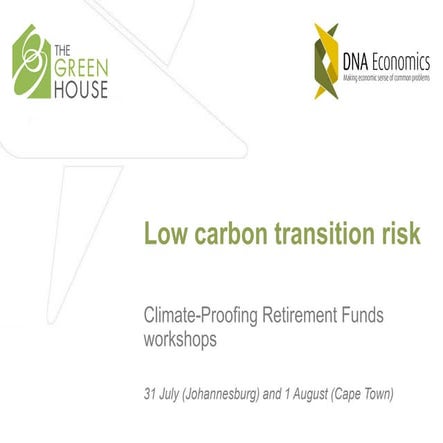DNA Economics: Low carbon transition risk – Brent Cloete