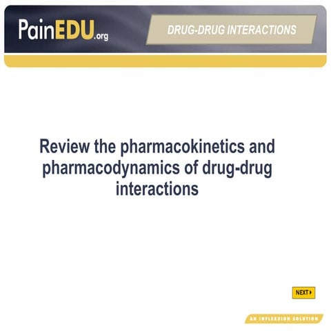 PainEDU: Drug drug interactions tool