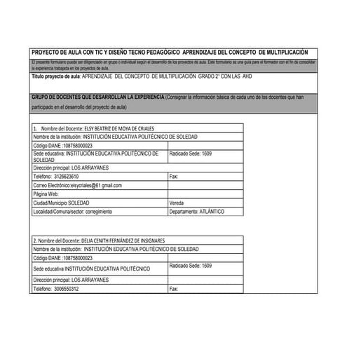 Dtp y proyecto la multiplicacion 4
