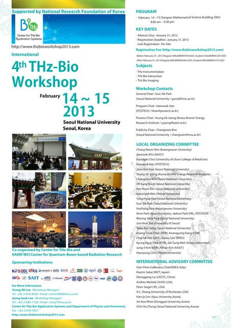 4th THz Bio Workshop Feb 2013