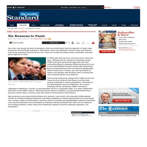 Ebola Six Reasons to Panic