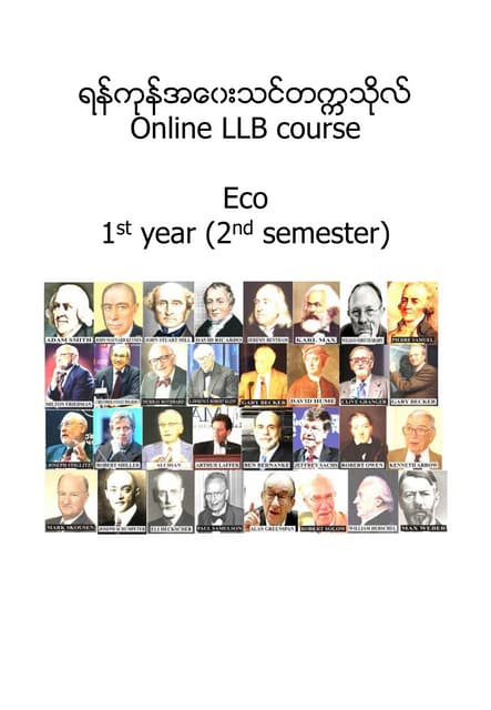 Eco 2nd year Law, 2nd semester for 1st year