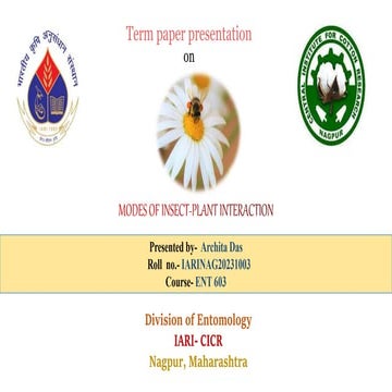 different Modes of Insect Plant Interaction