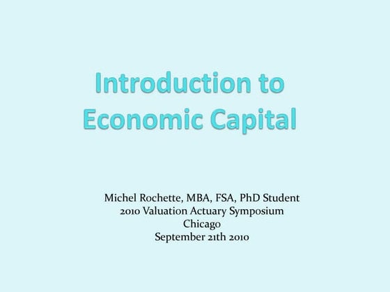 Introduction to economic capital