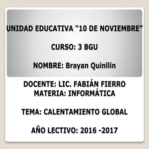 El calentamiento global