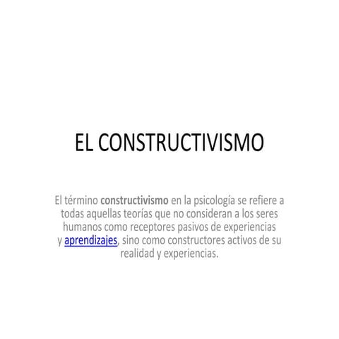 El constructivismo