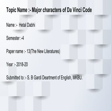 Major characters of The Da Vinci Code 