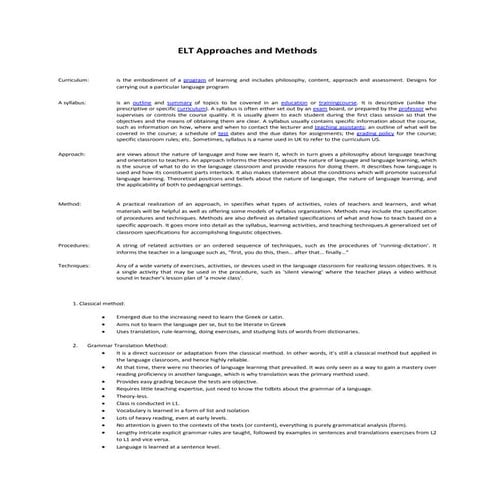 Elt approaches and methods