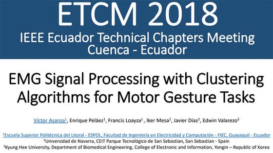⭐⭐⭐⭐⭐ EMG Signal Processing with Clustering Algorithms for Motor Gesture Tasks